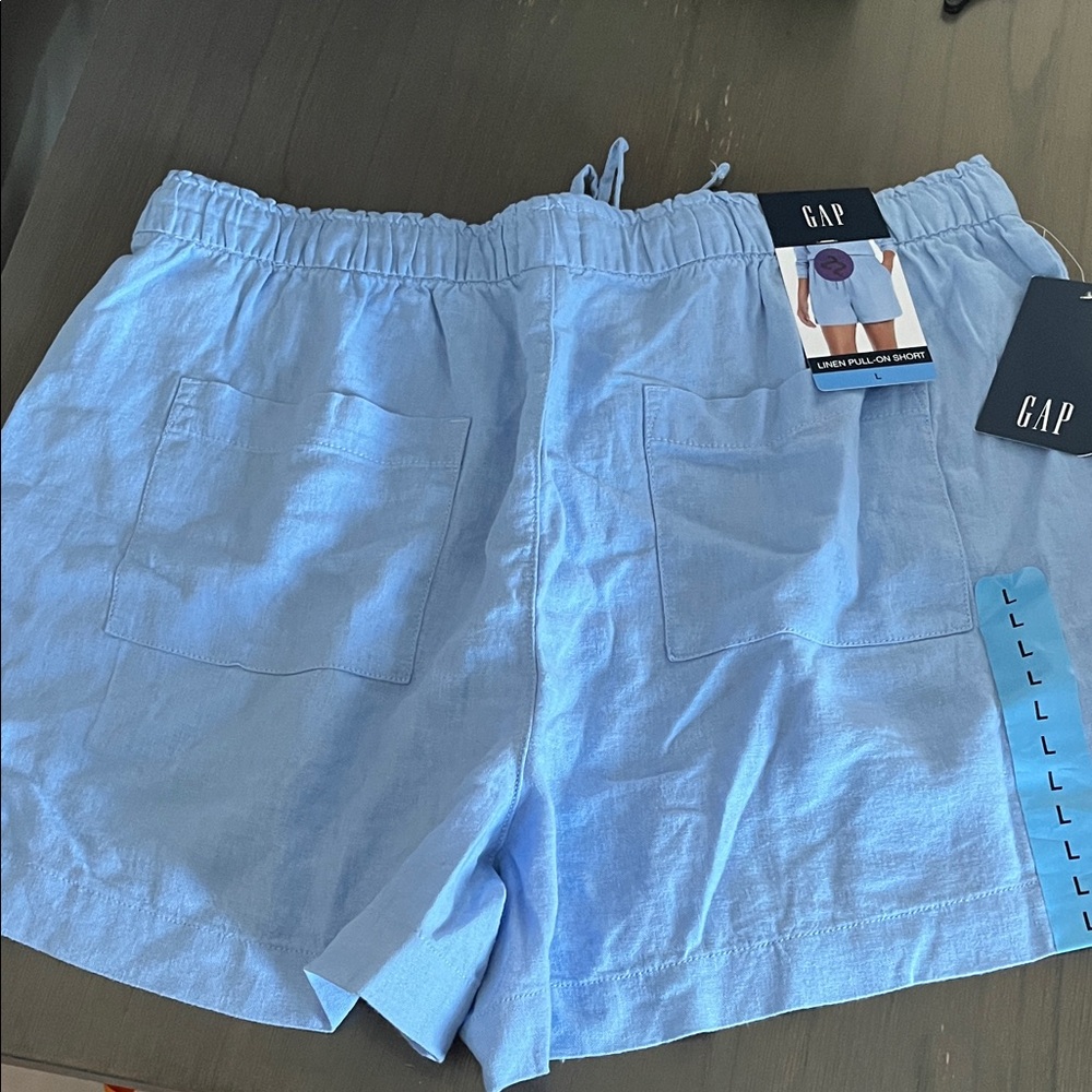 GAP Sky Blue Casual Shorts. Linen blend. Large